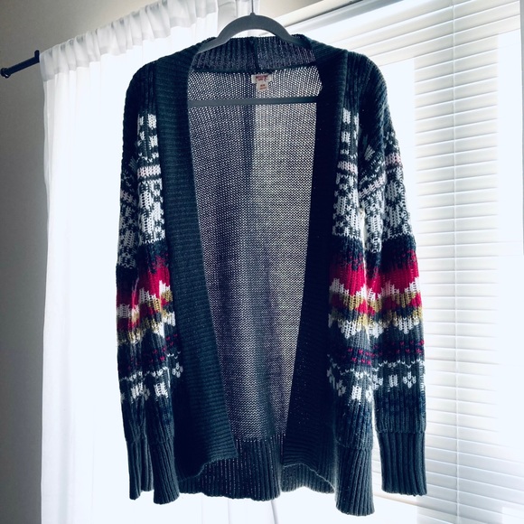 Mossimo Supply Co. Sweaters - Gray Multicolor Winter Cardigan